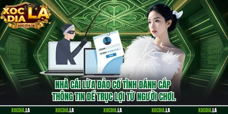 Nhà cái lừa đảo cố tình đánh cắp thông tin để trục lợi từ người chơi.